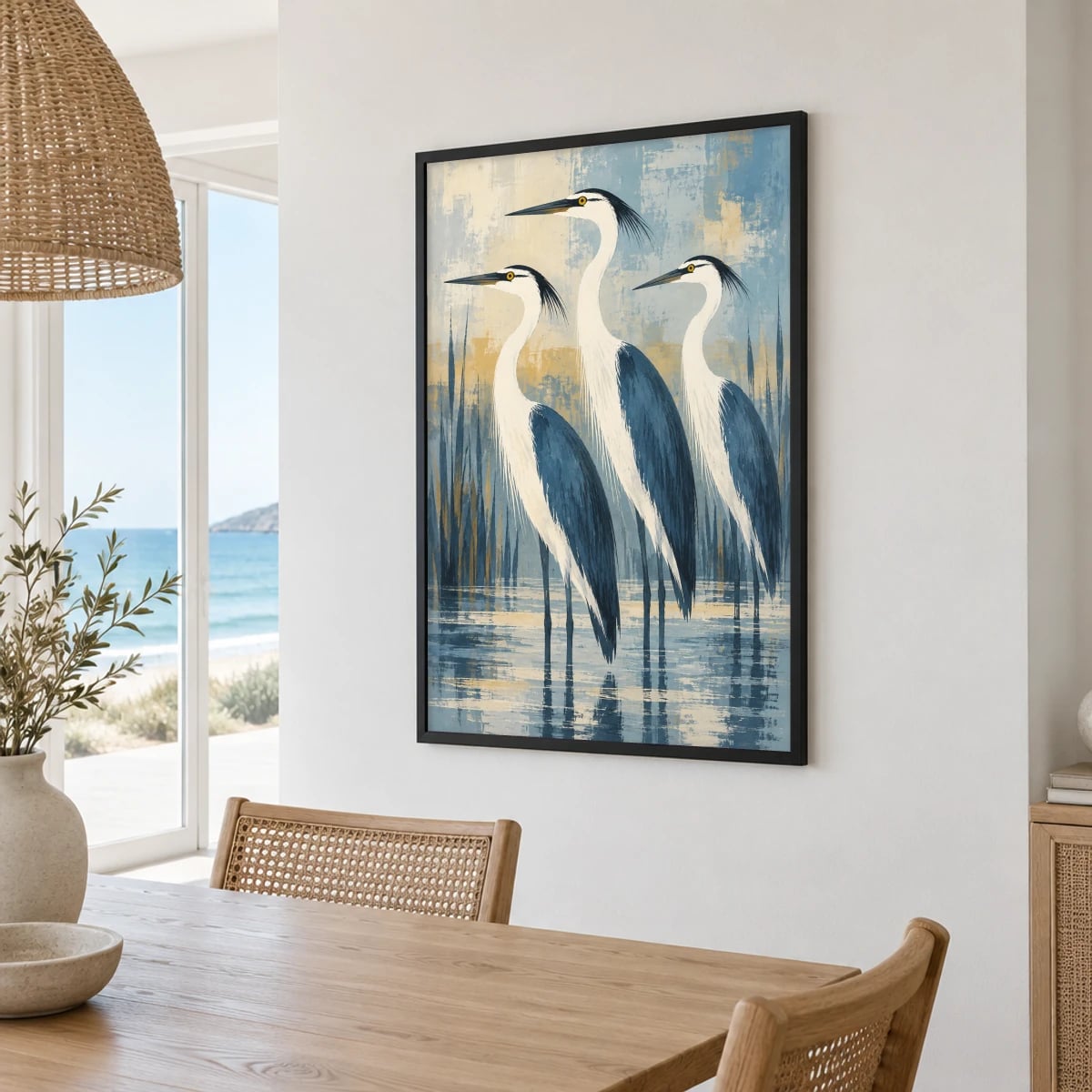 Quadro Garças Juntas na Água