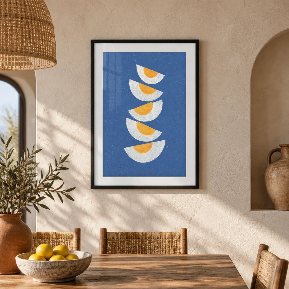 Com vidro · passe-partout · Preto fosco · frontal · vertical · cena 1:1 (studio de2a966f)