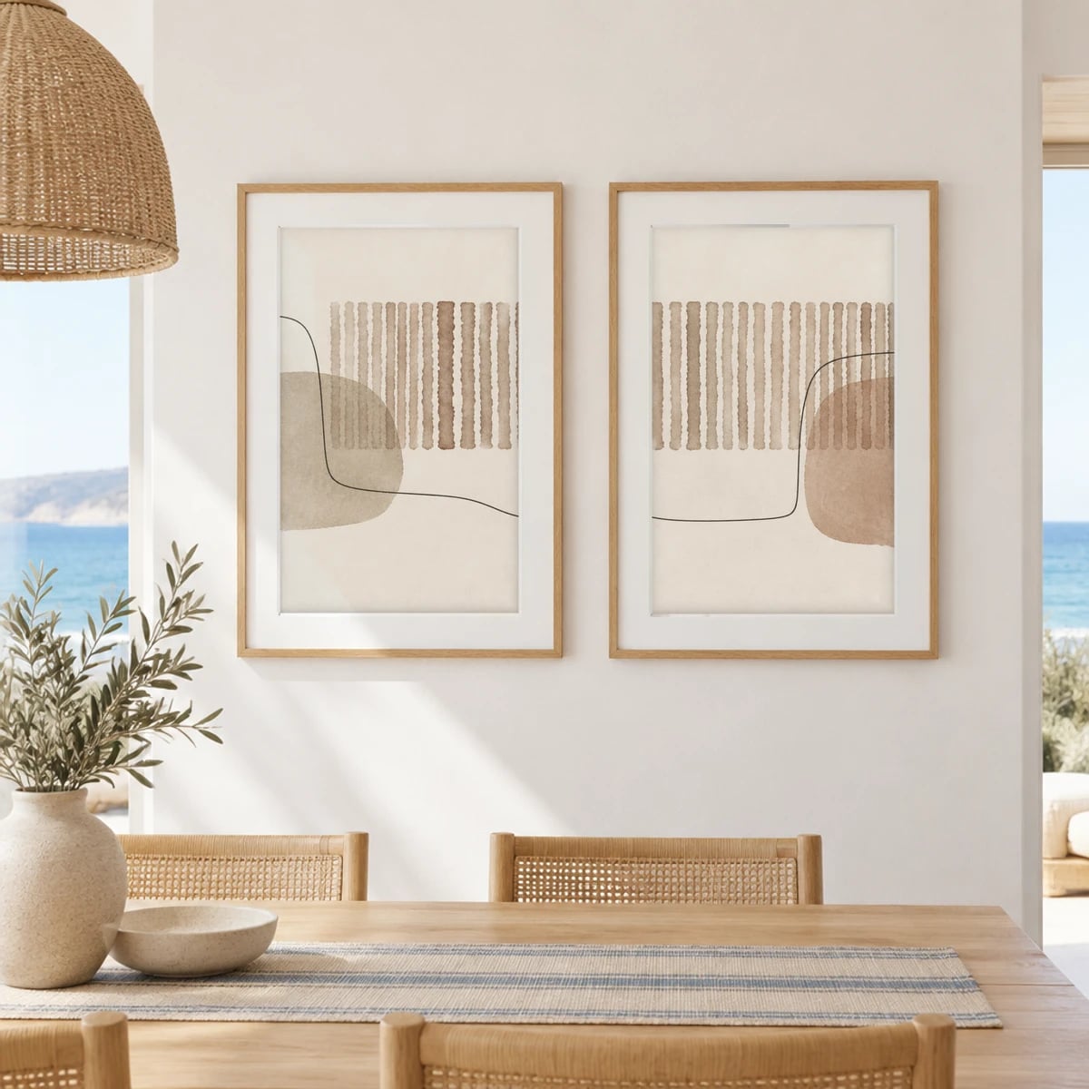 Quadro Linhas e Formas em Tons Terrosos