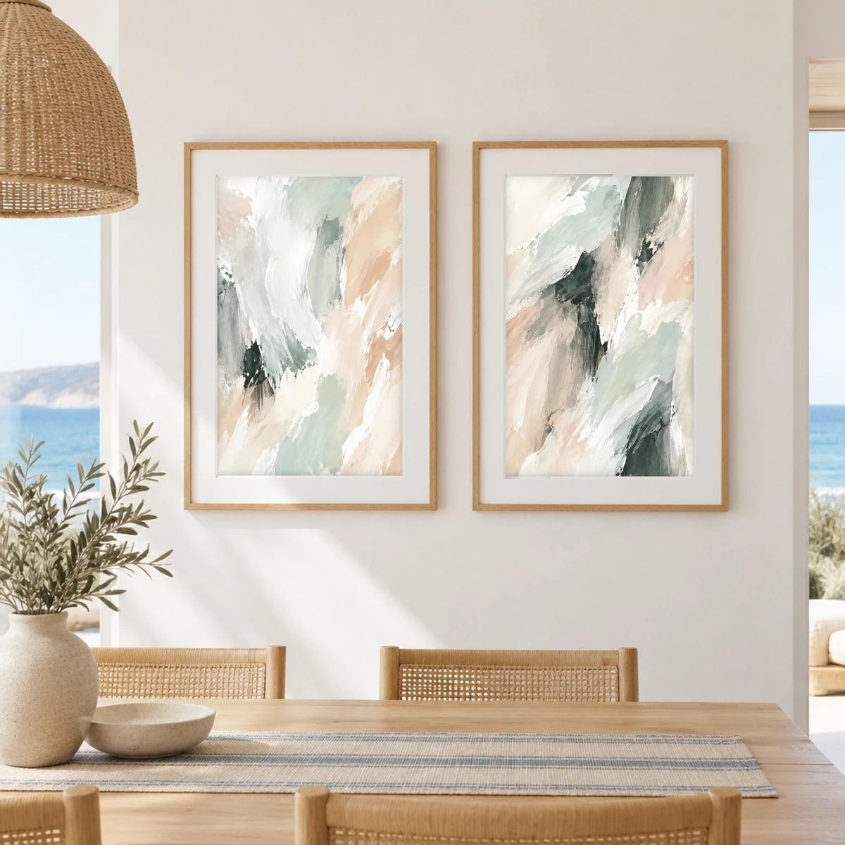 Quadro Pinceladas Suaves em Tons Neutros