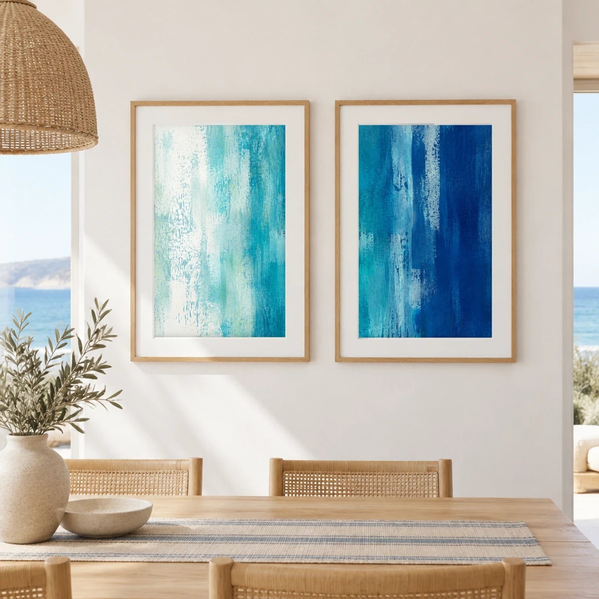 Quadro Texturas Abstratas em Azul