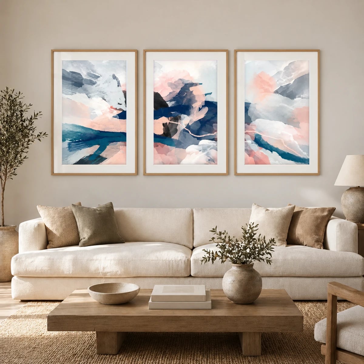 Quadro Paisagens Abstratas em Tons Suaves