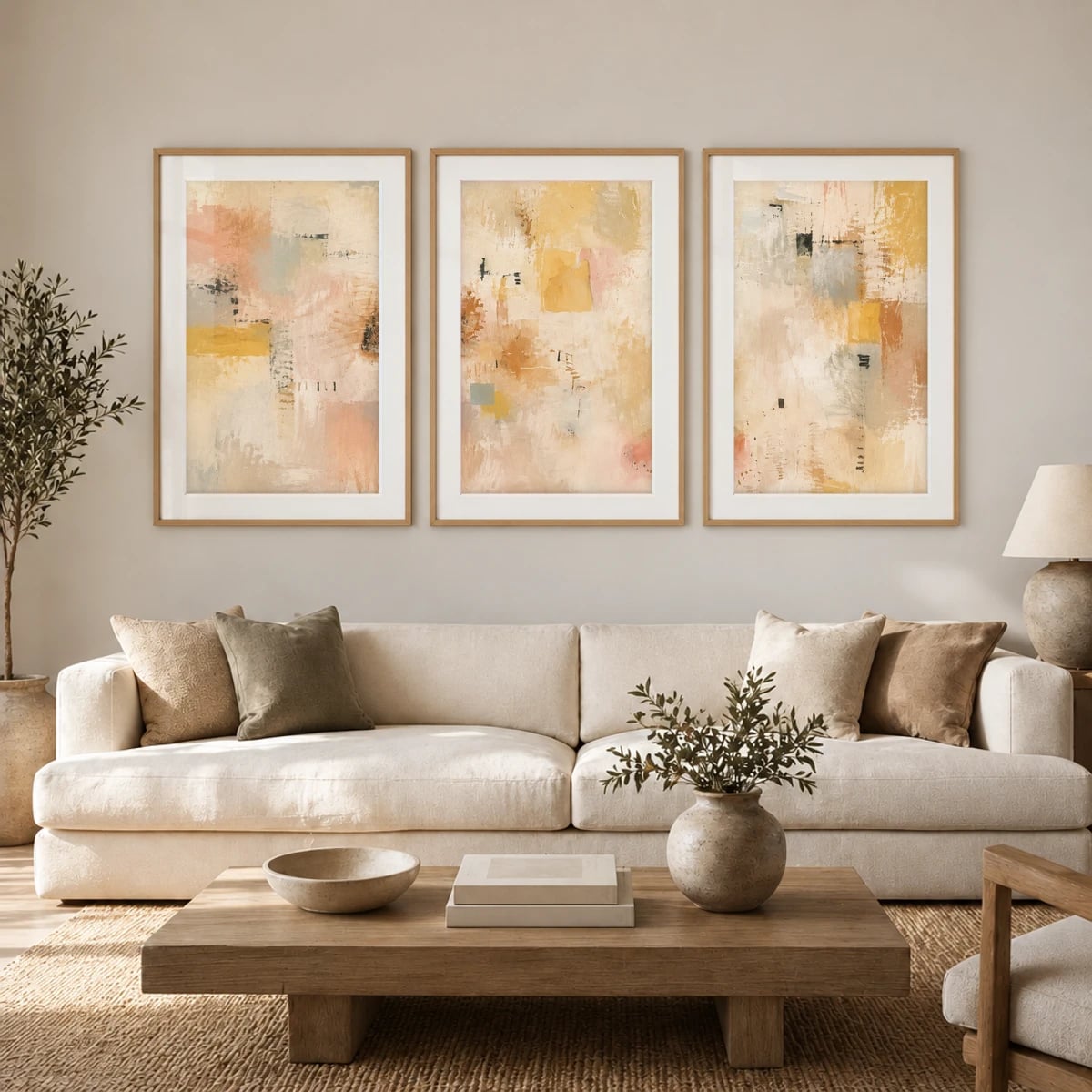 Quadro Composições Abstratas em Tons Terrosos