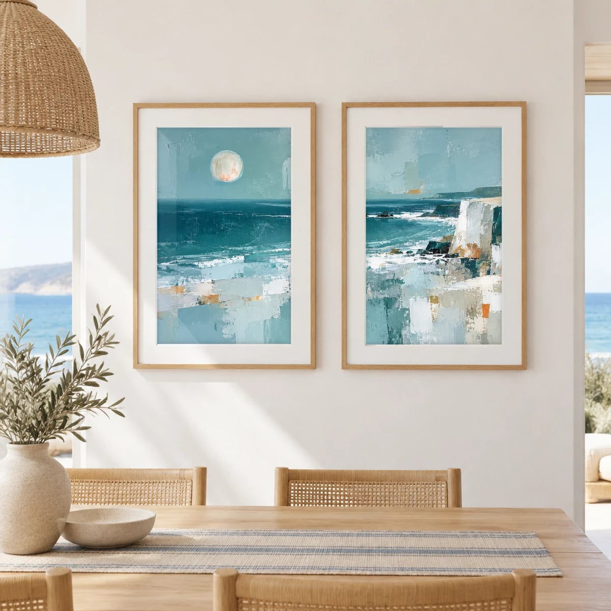 Quadro Cliffs ao Luar no Mar Calmo