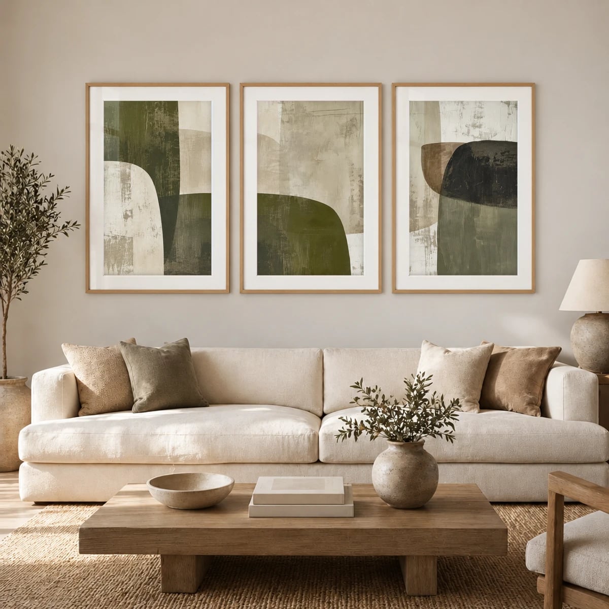 Quadro Formas Orgânicas em Tons Terrosos