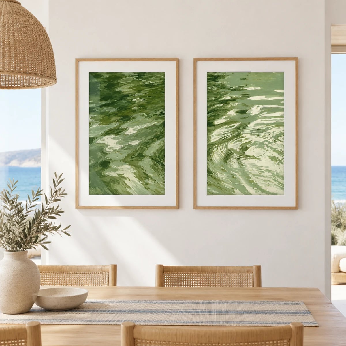 Quadro Reflexos em Água Verde
