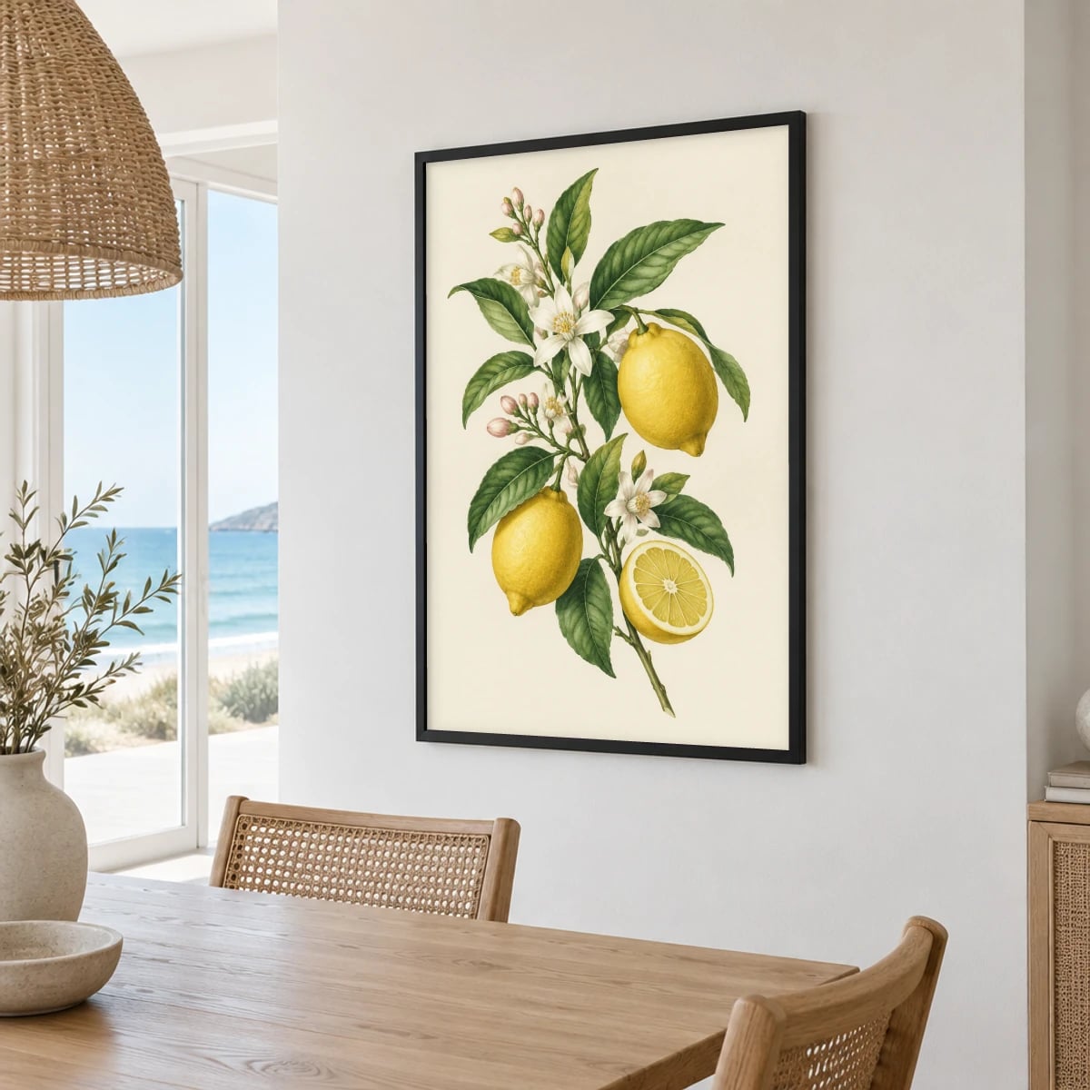 Quadro Ramo de Limões com Flores e Frutos