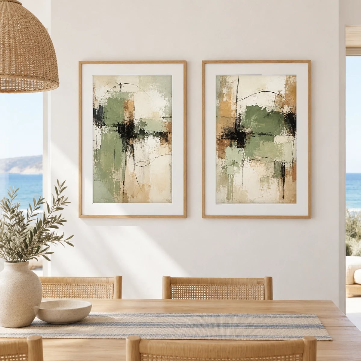 Quadro Texturas e Linhas Abstratas Naturais