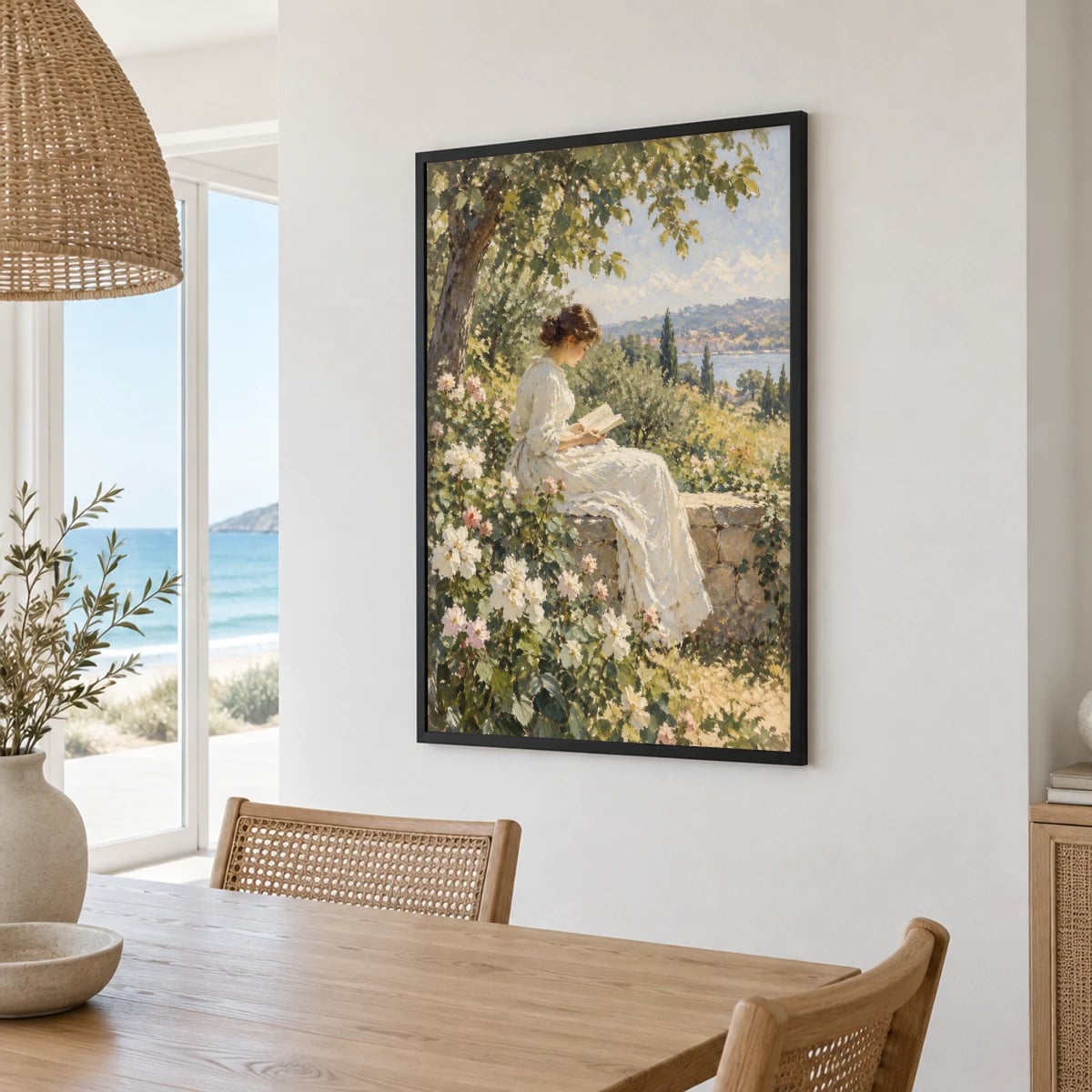 Quadro Leitura Tranquila no Jardim