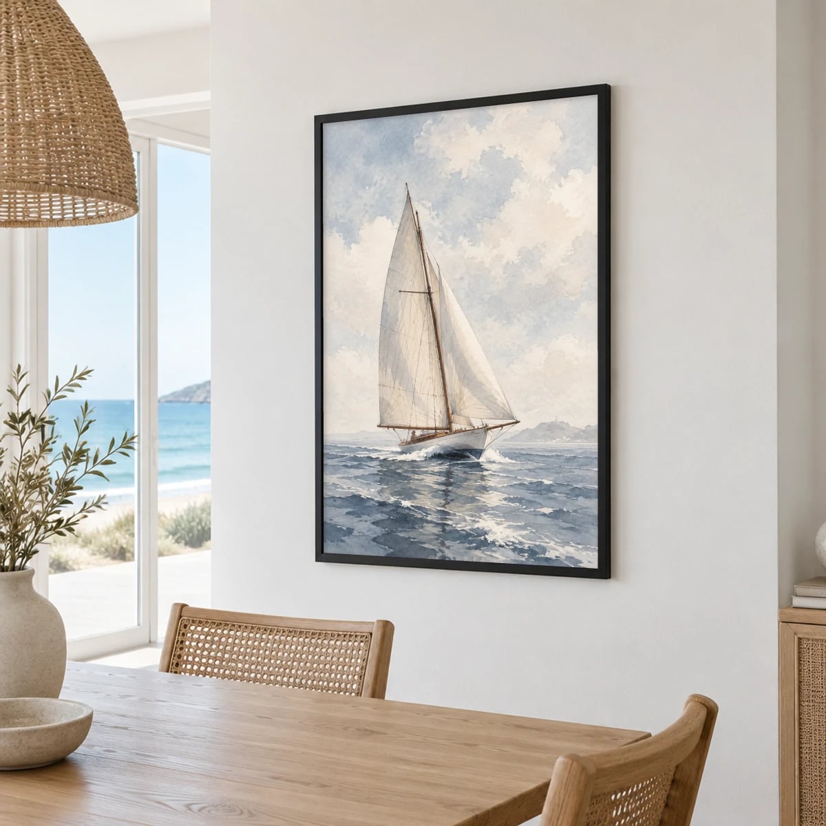 Quadro Veleiro Navegando em Mar Calmo
