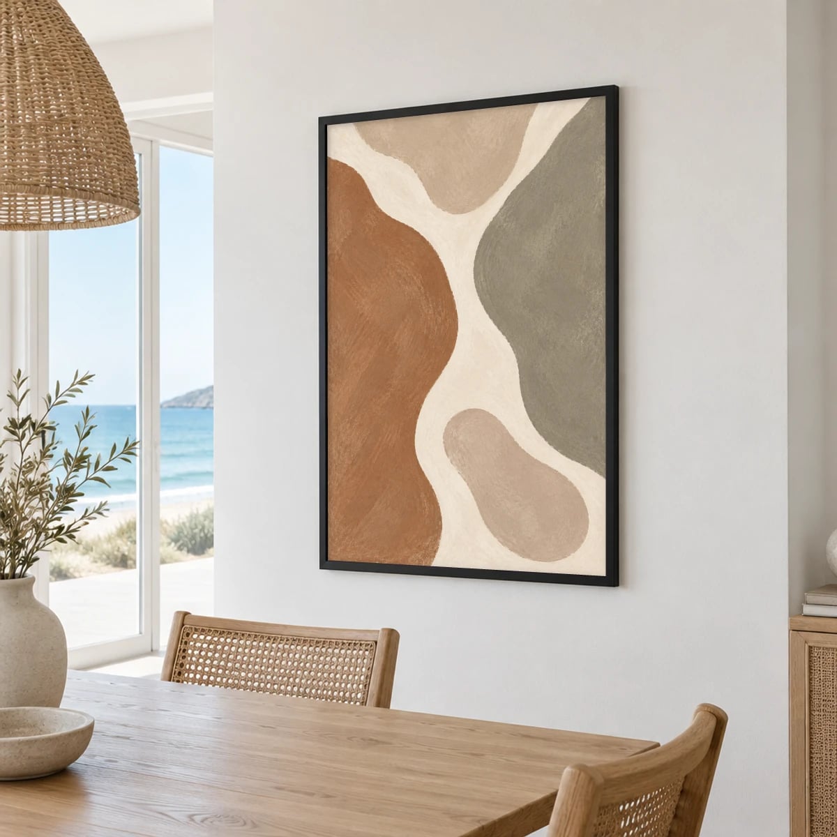 Quadro Formas Orgânicas em Tons Terrosos