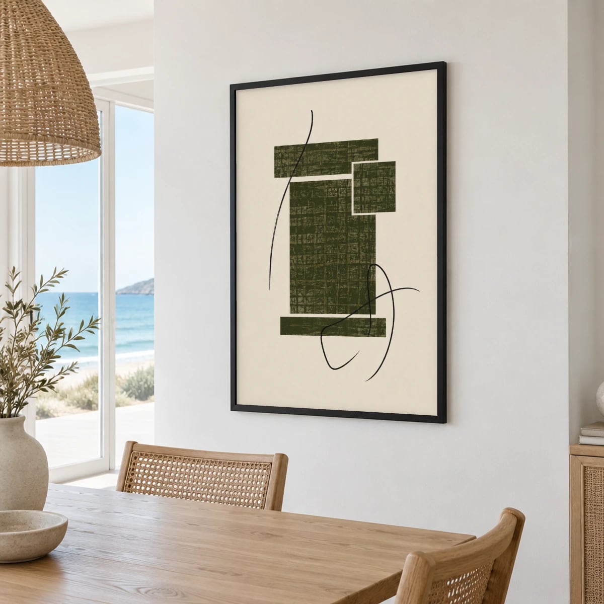 Quadro Formas Geométricas com Linhas Orgânicas