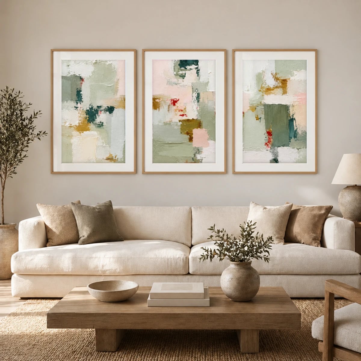 Quadro Composições em Verde e Terracota
