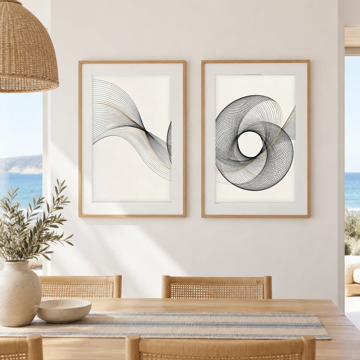 Duo · Com vidro · passe-partout · Carvalho · frontal · vertical · cena 1:1 (studio f6ac5287)