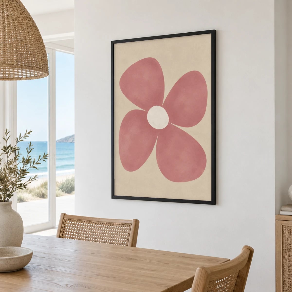 Quadro Flor Simples em Tons Suaves