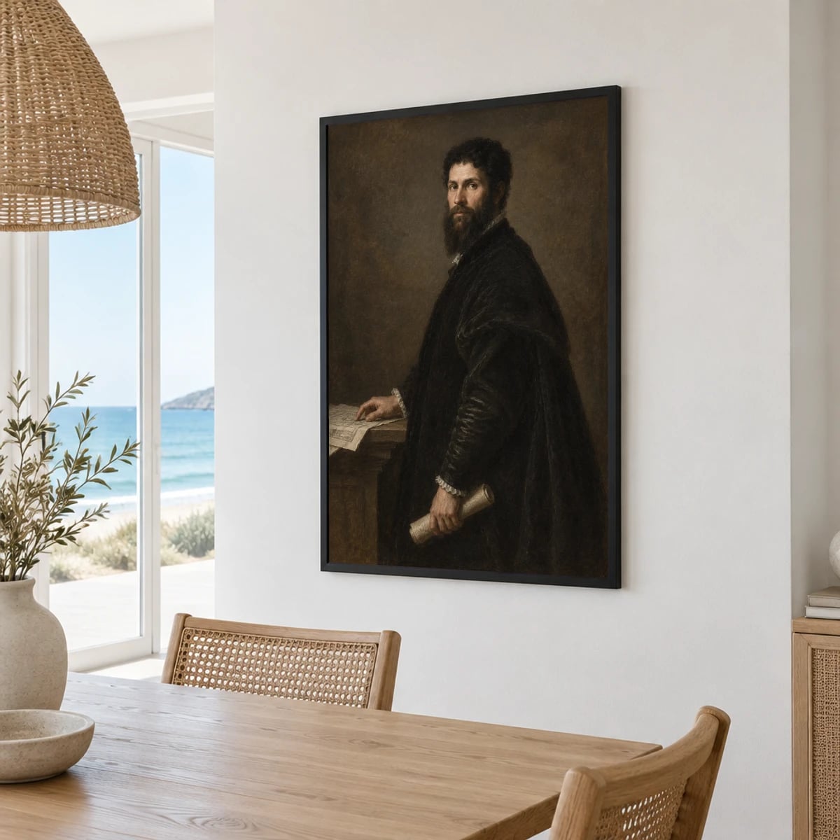 Quadro Retrato de Homem com Pergaminho