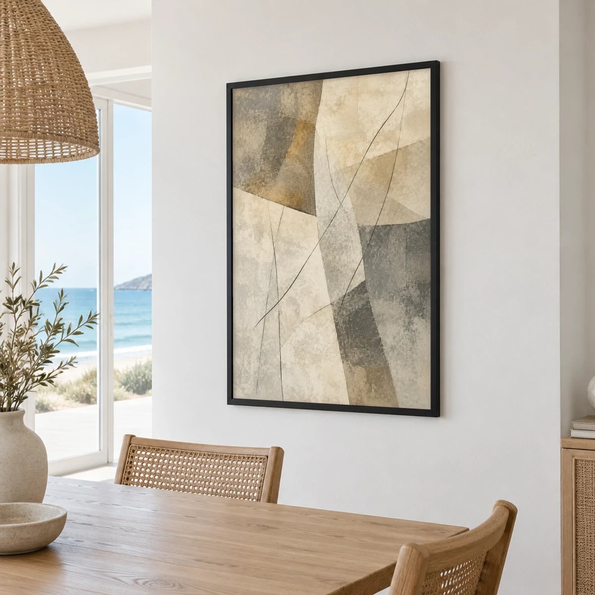 Quadro Formas Orgânicas em Tons Terreos