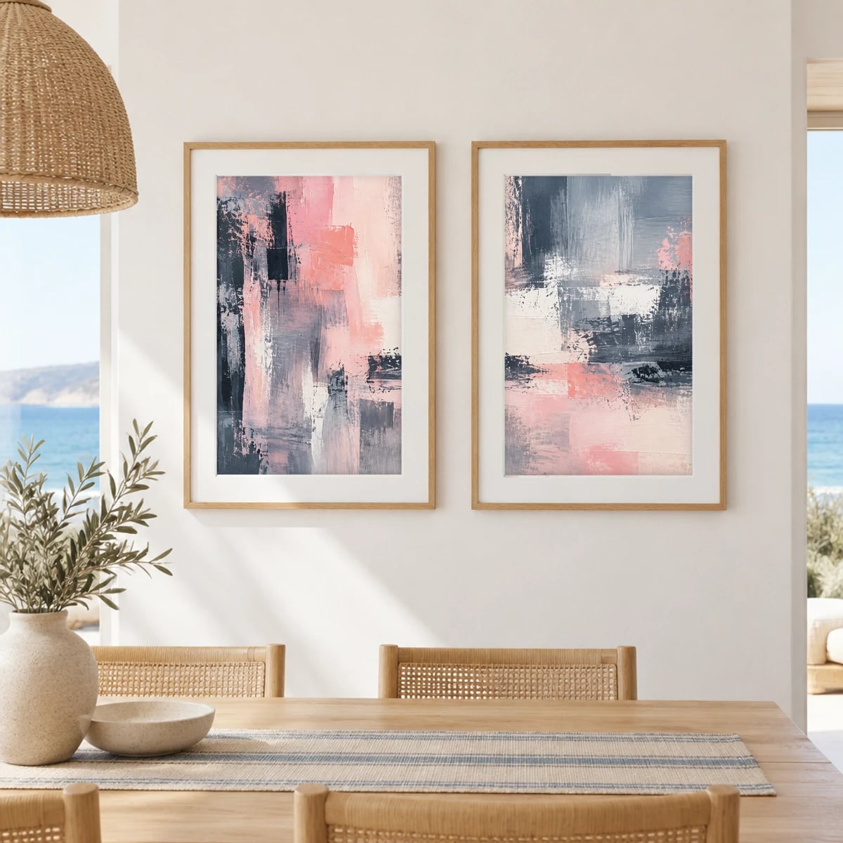 Quadro Abstrações em Tons Pastel