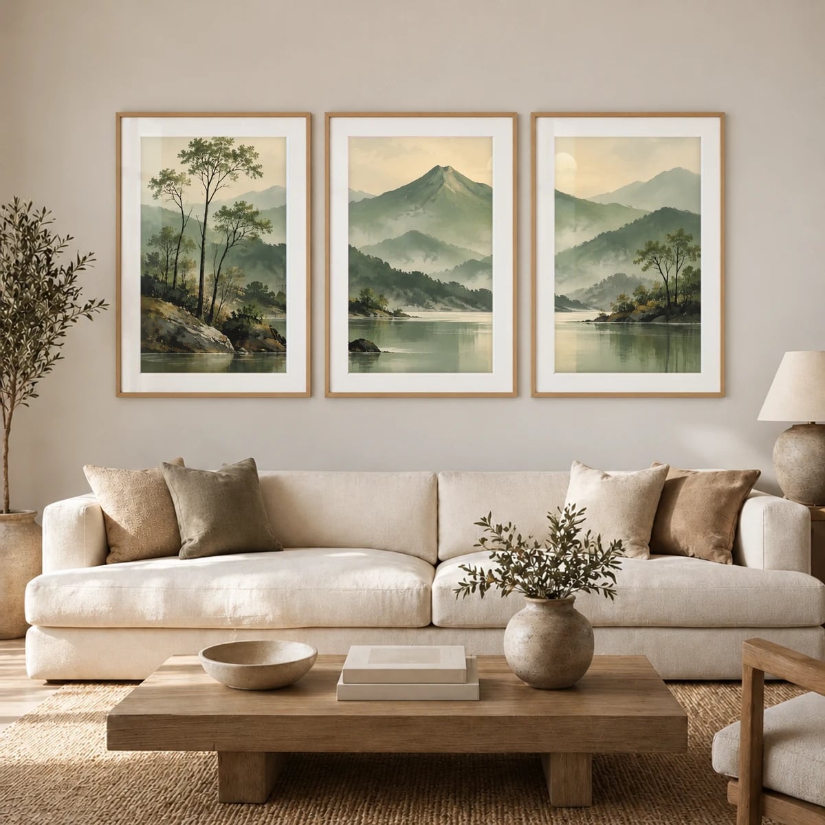 Quadro Lago Tranquilo com Montanhas ao Fundo