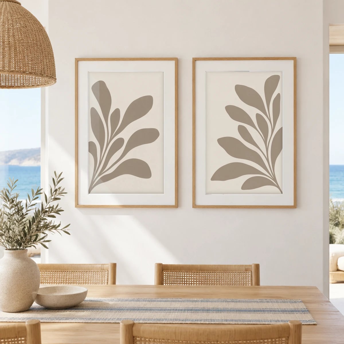 Quadro Folhas Abstratas em Movimento