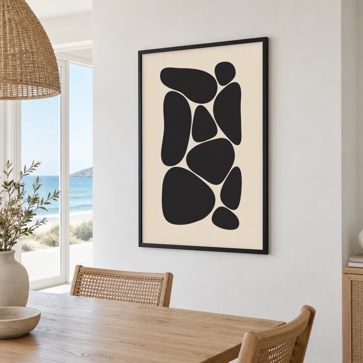 Quadro Formas Orgânicas em Preto