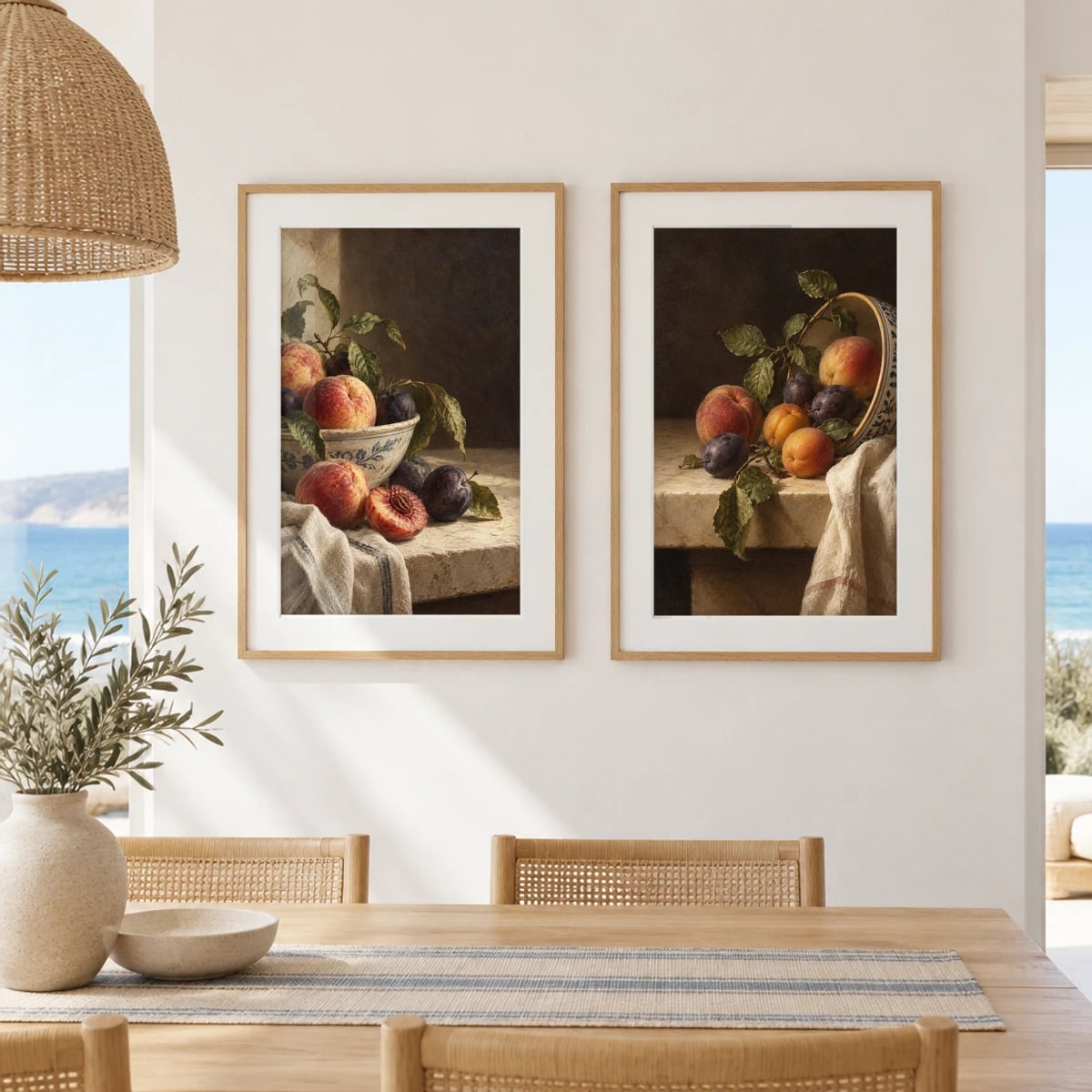 Quadro Composição em Verde, Cinza e Marrom