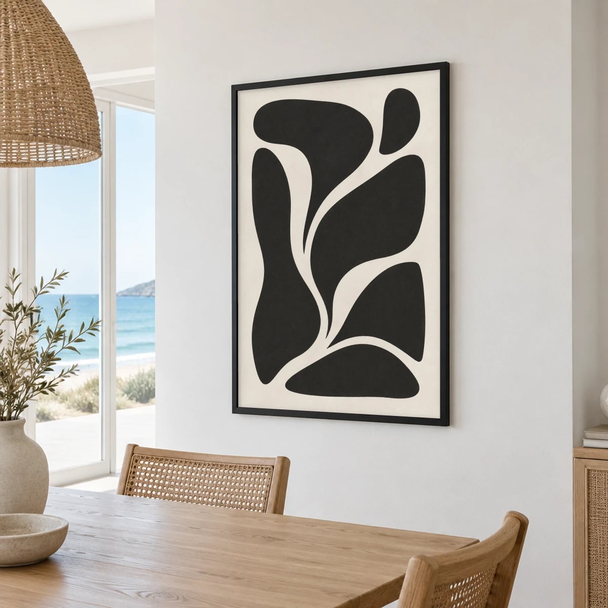Quadro Formas Abstratas em Preto