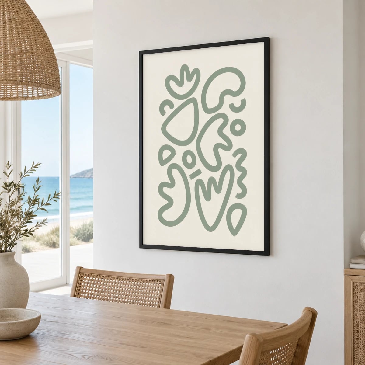Quadro Formas Orgânicas em Traços Simples