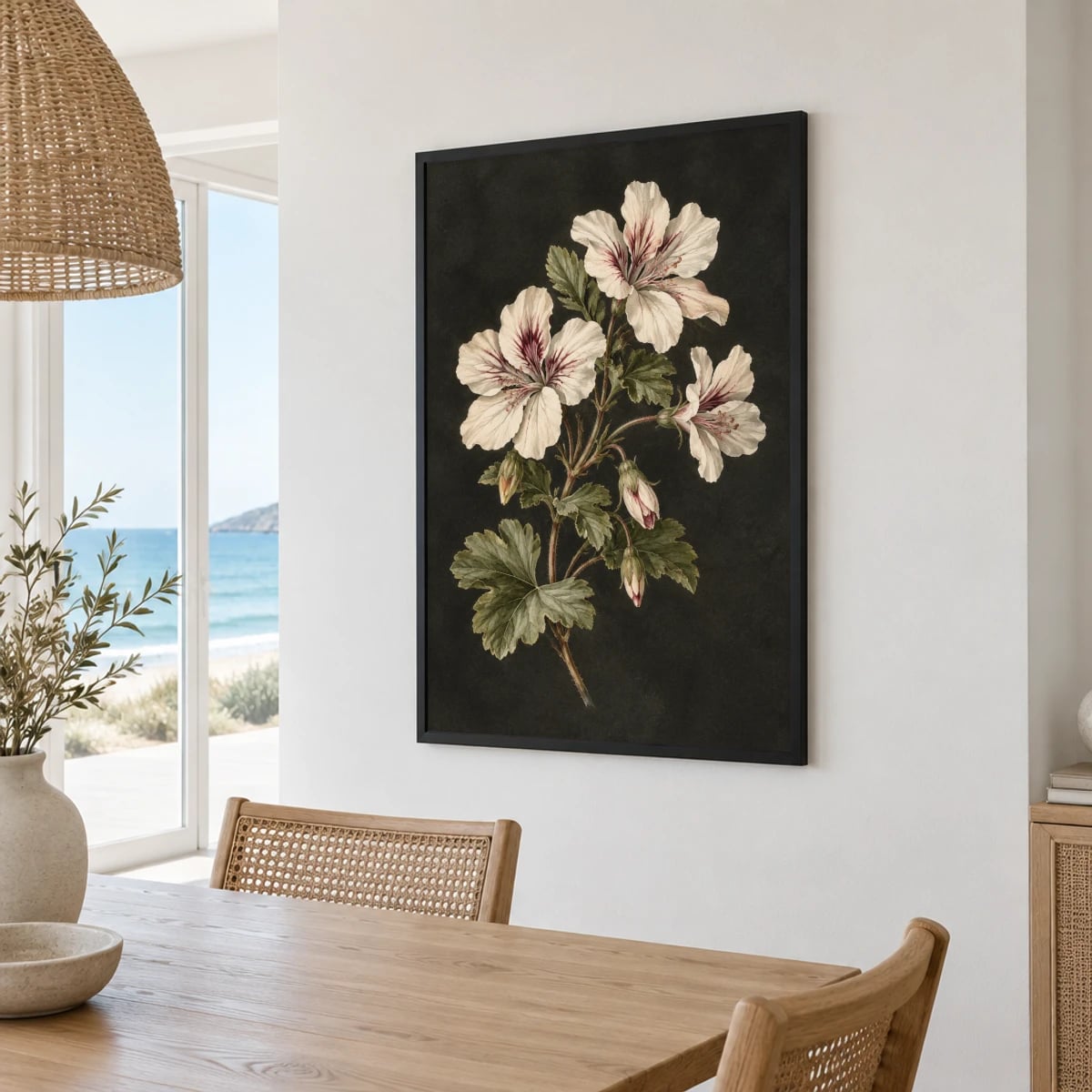 Quadro Ramo de Gerânios Clássicos