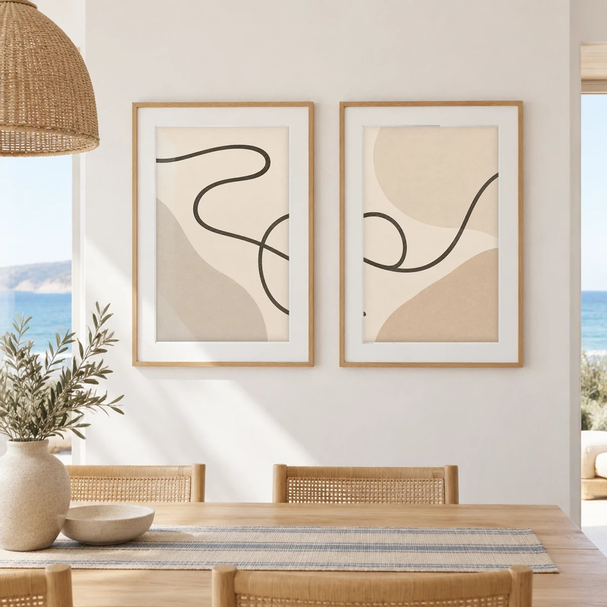 Duo · Com vidro · passe-partout · Carvalho · frontal · vertical · cena 1:1 (studio f6ac5287)
