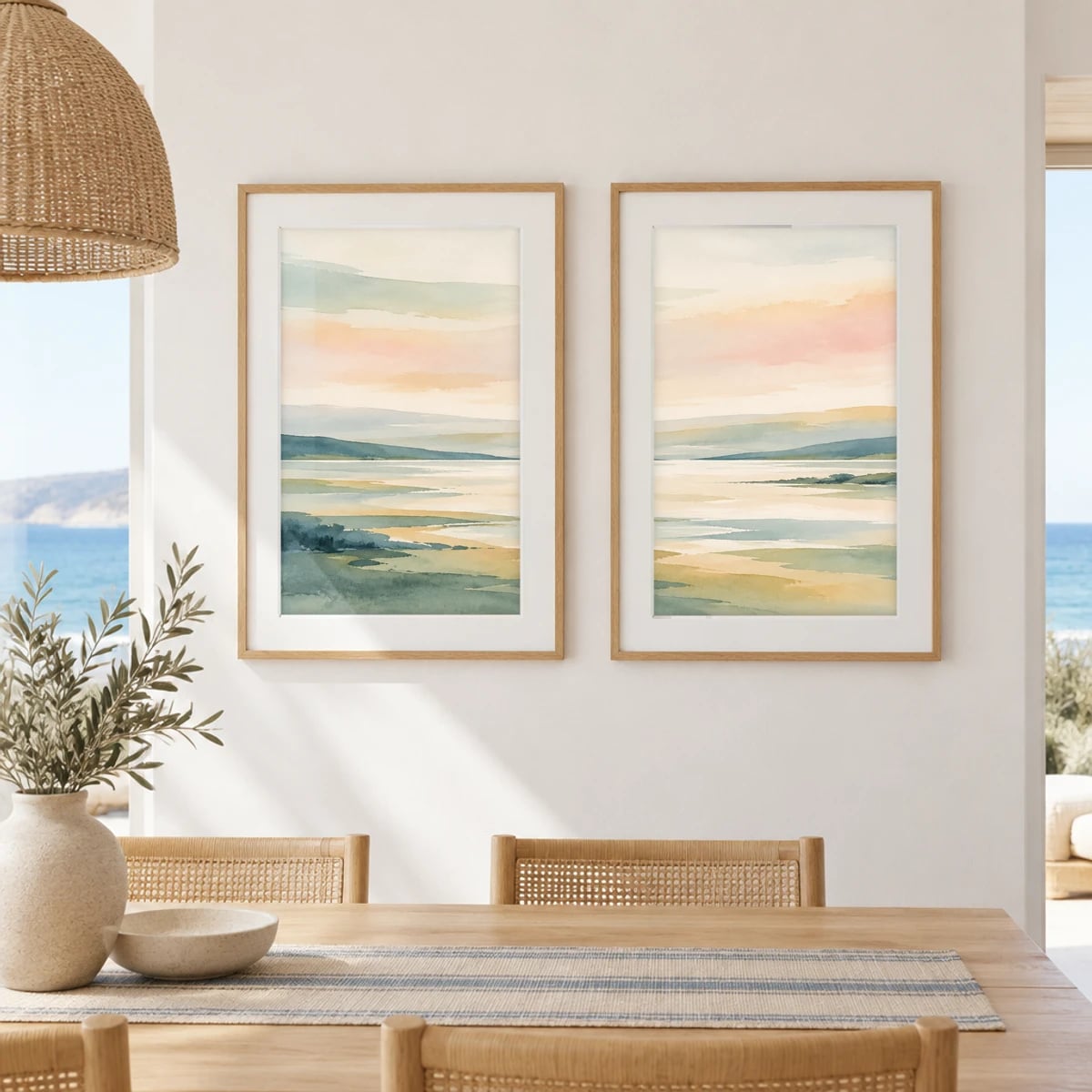 Quadro Horizonte Serene com Águas Tranquilas