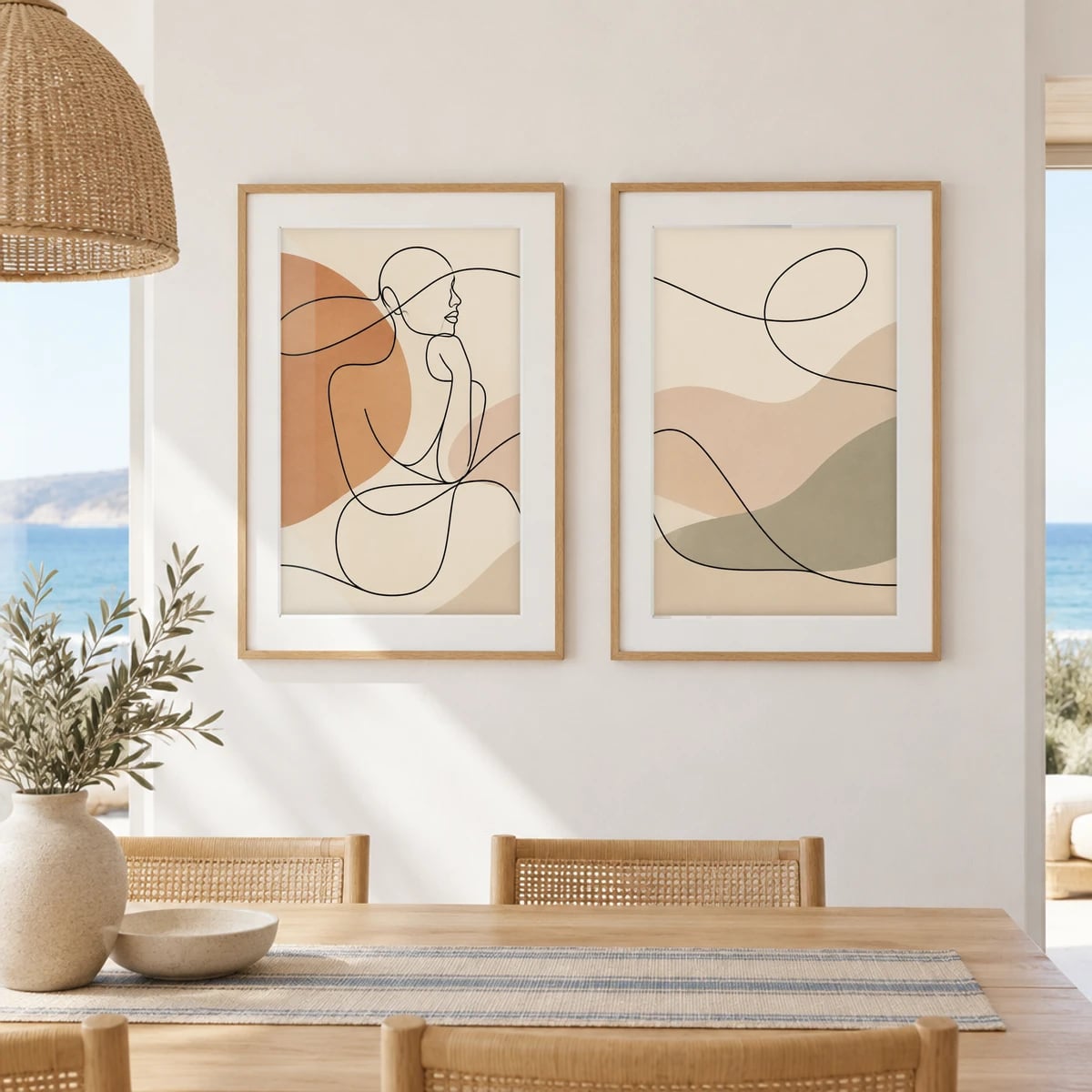Duo · Com vidro · passe-partout · Carvalho · frontal · vertical · cena 1:1 (studio f6ac5287)
