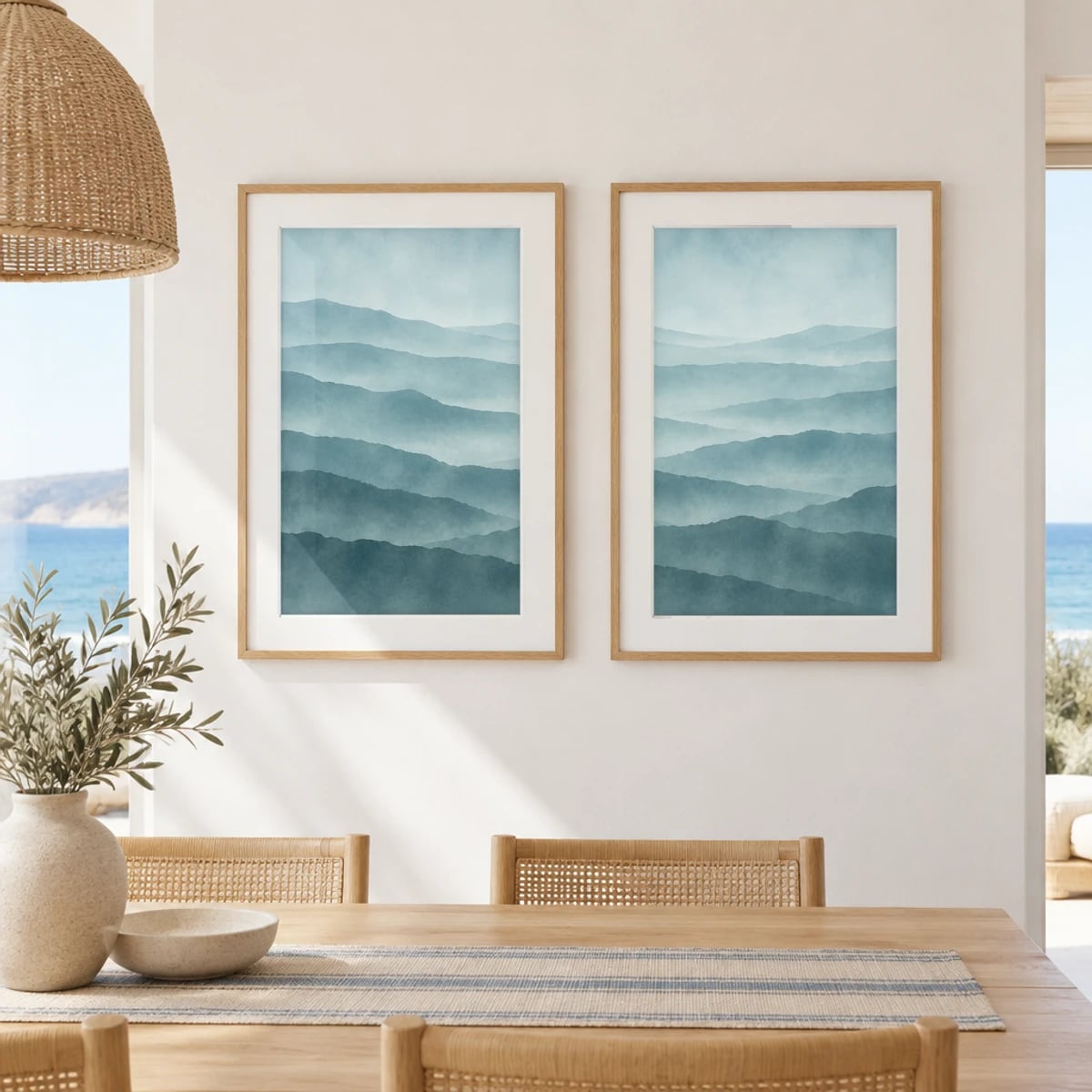 Quadro Montanhas Nebulosas ao Amanhecer