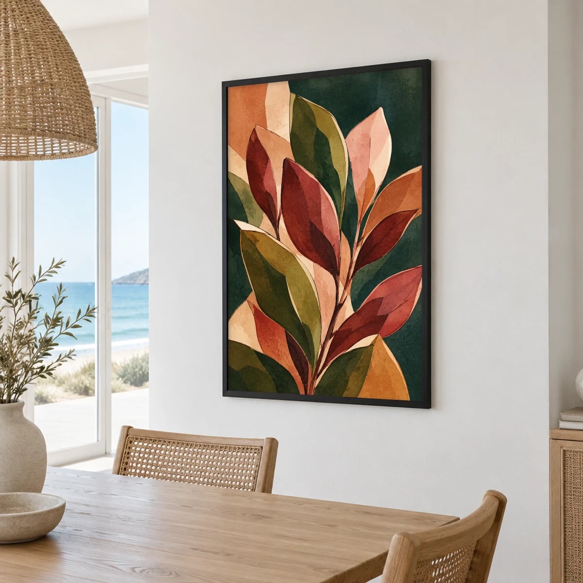 Quadro Folhagem Outonal em Aquarela