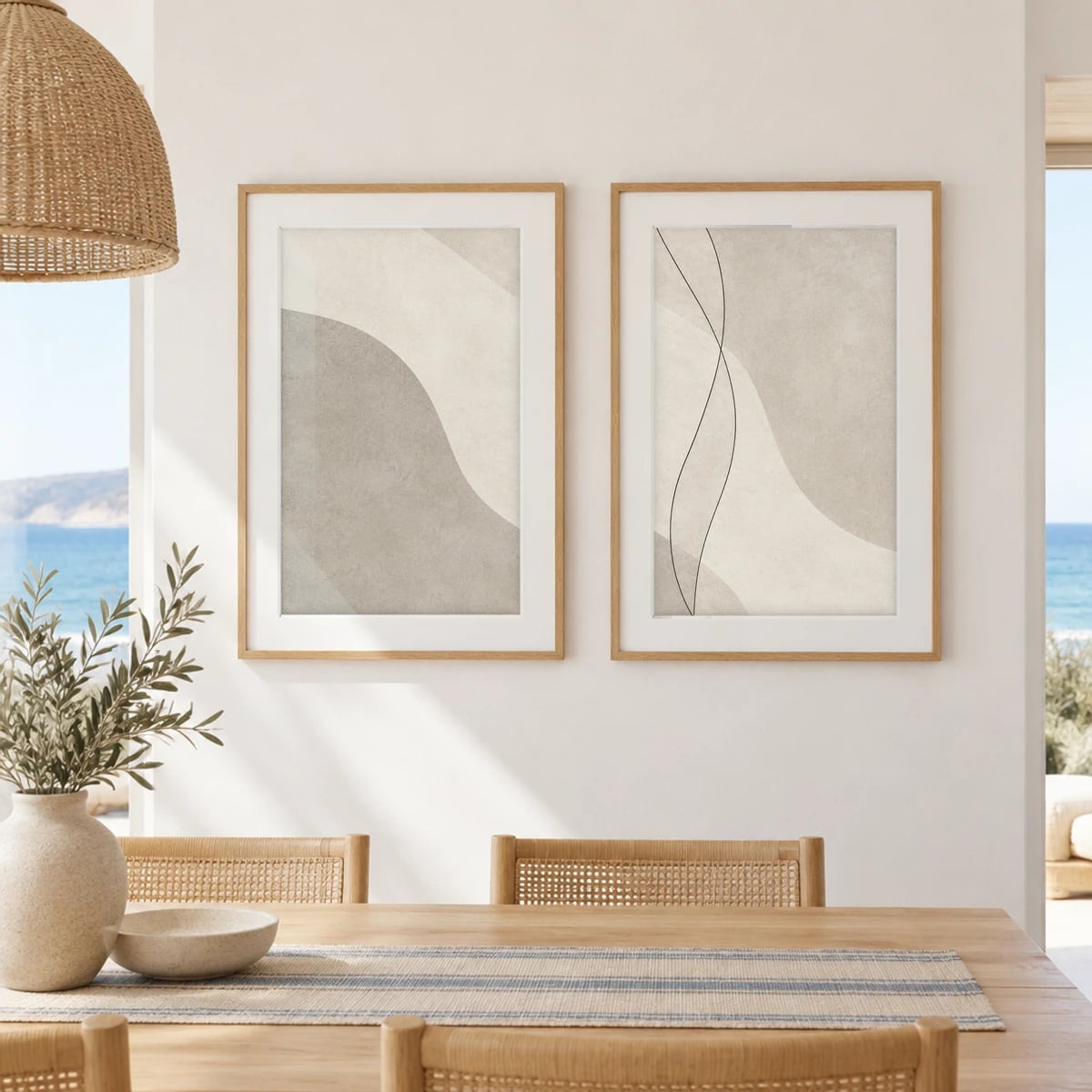 Quadro Formas Orgânicas Neutras com Linhas