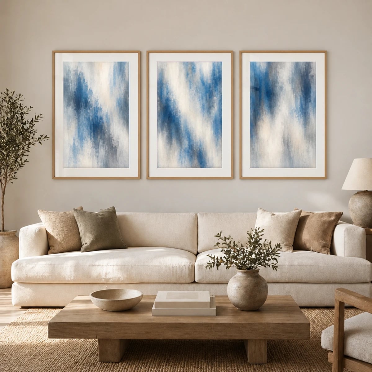 Quadro Nebulosidade Azul Abstrata