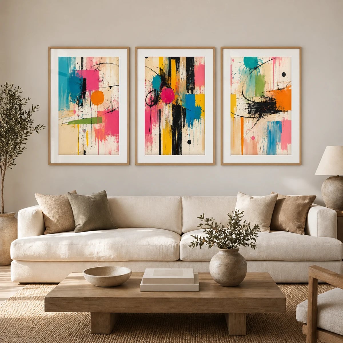 Quadro Formas Abstratas em Tons Vibrantes