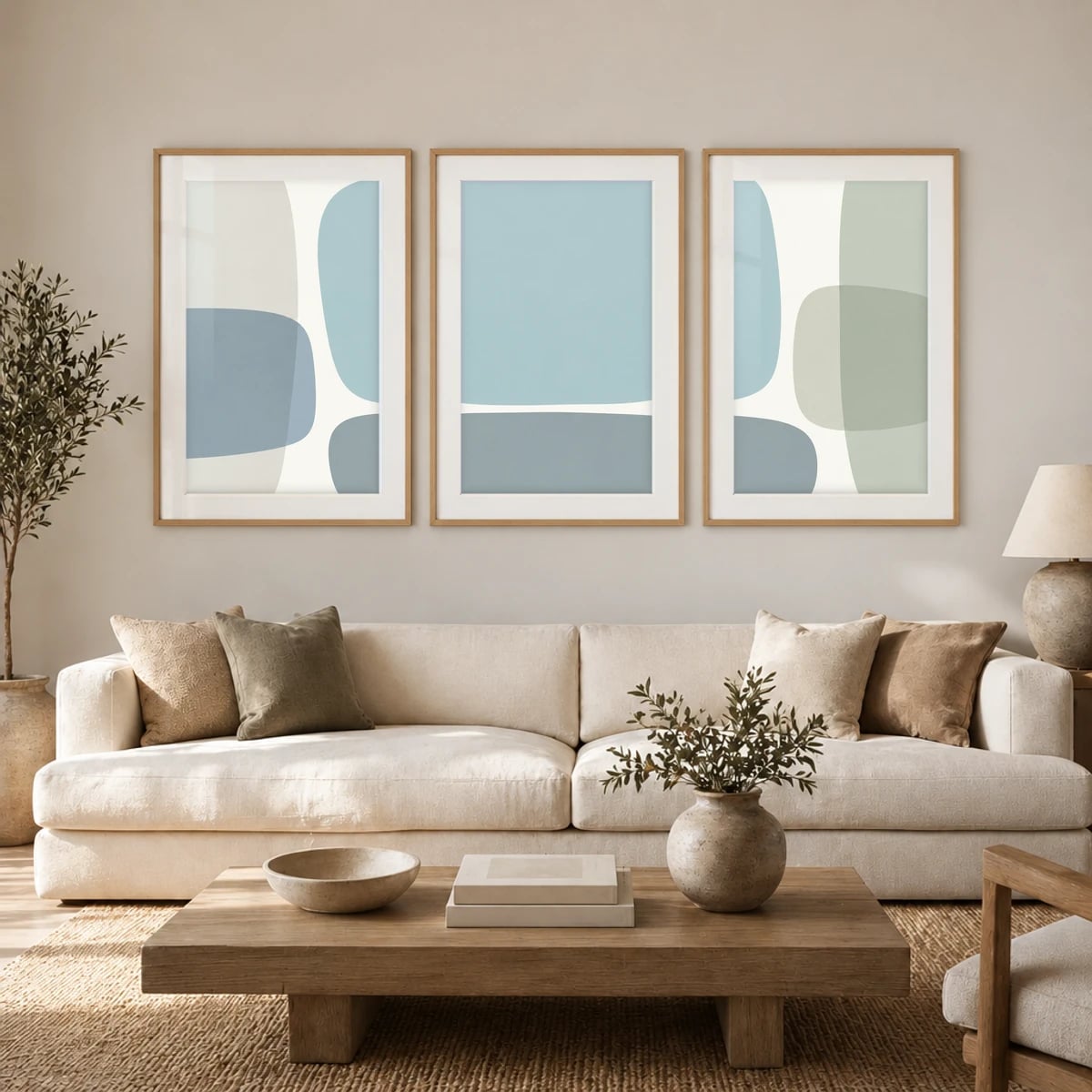 Quadro Composição Orgânica em Tons Neutros