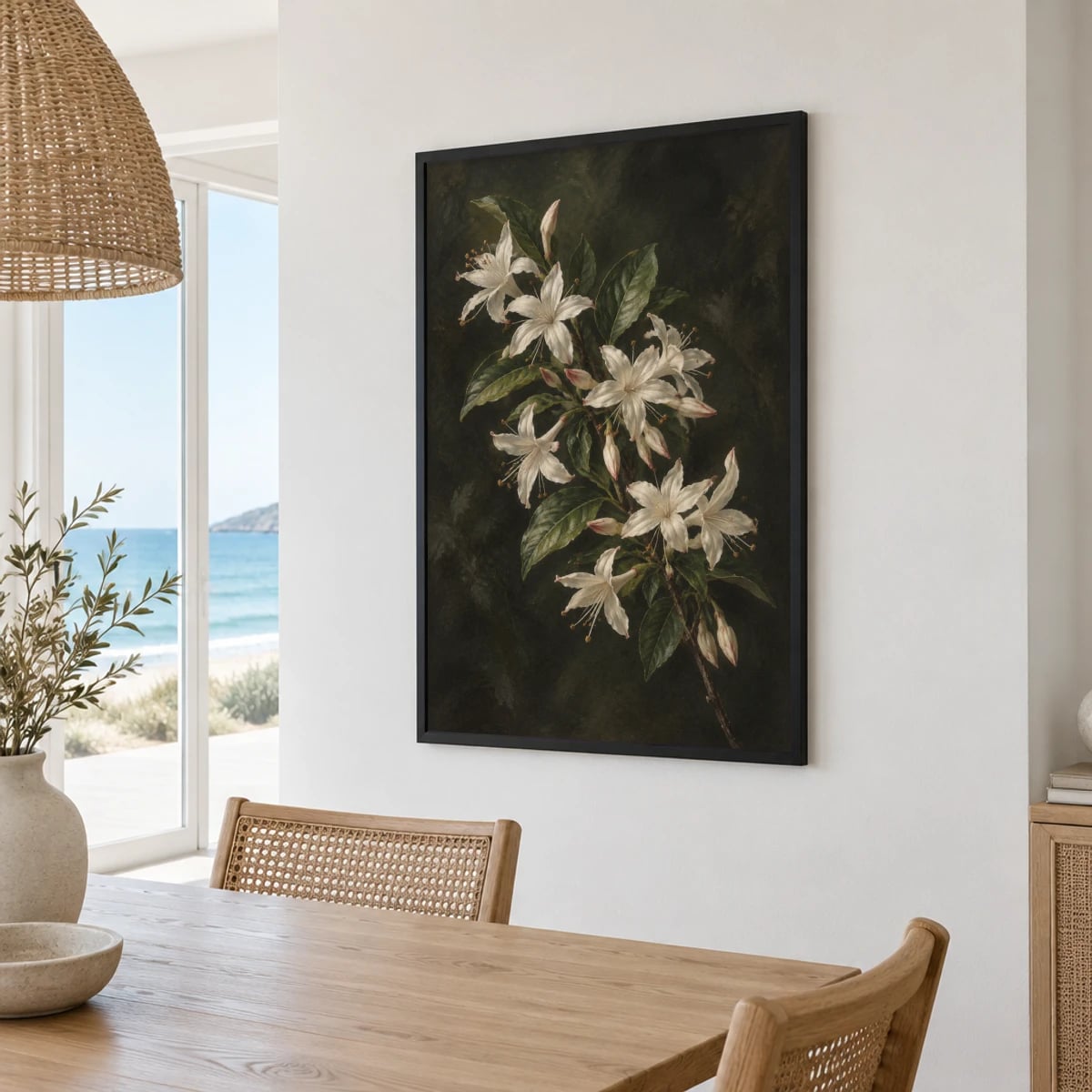 Quadro Ramo de Azáleas Brancas
