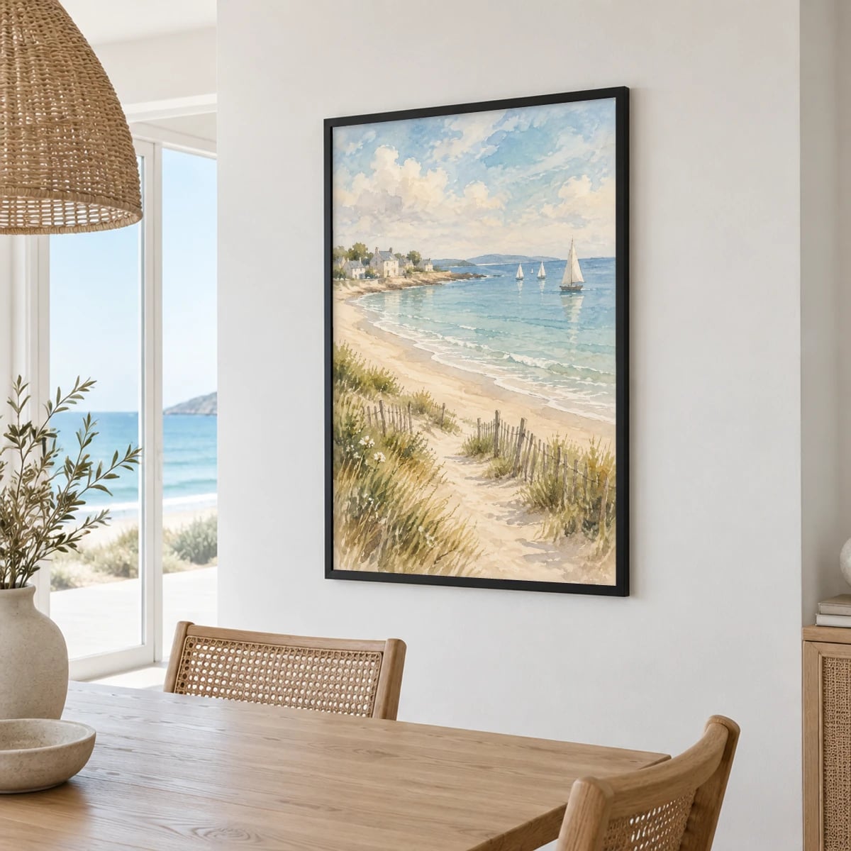 Quadro Veleiros à Beira da Praia