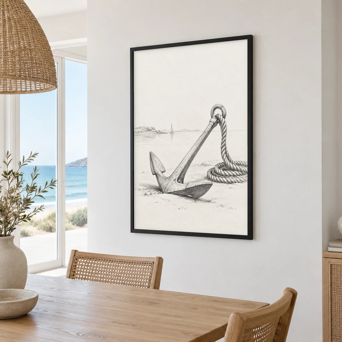 Quadro Âncora na Praia Serena