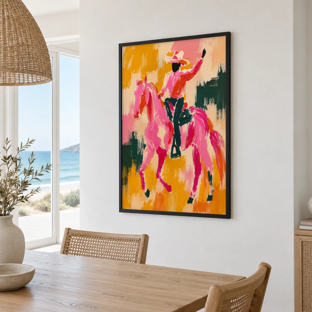 Quadro Cavaleiro em Movimento Vibrante
