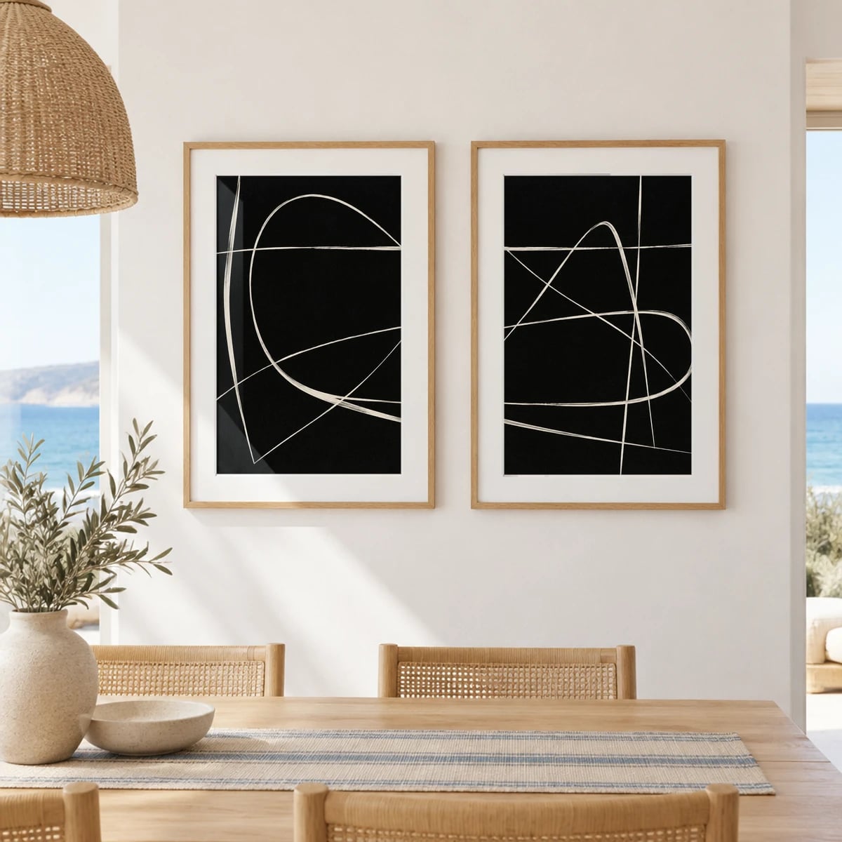 Duo · Com vidro · passe-partout · Carvalho · frontal · vertical · cena 1:1 (studio f6ac5287)