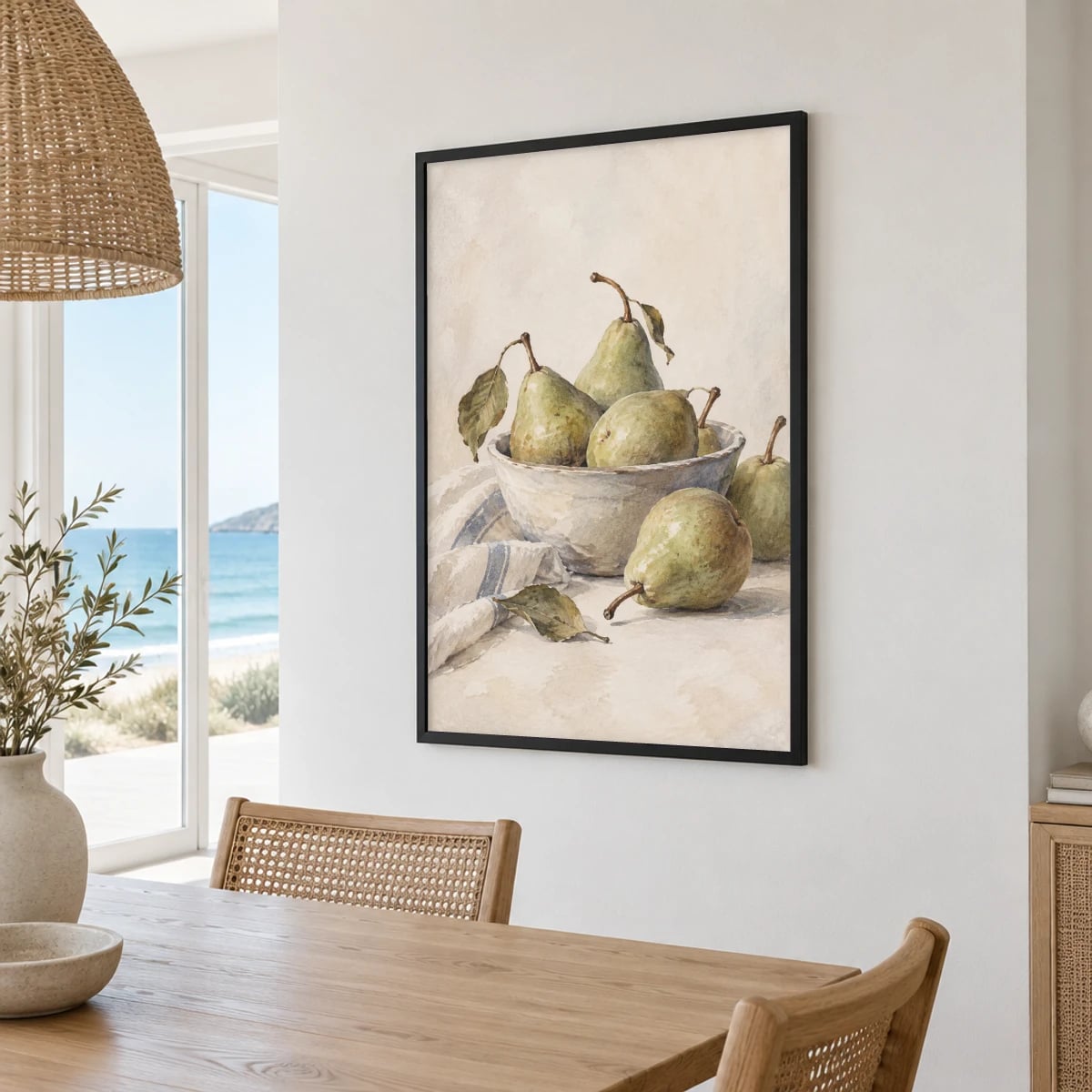 Quadro Pêras em Tigela Rústica