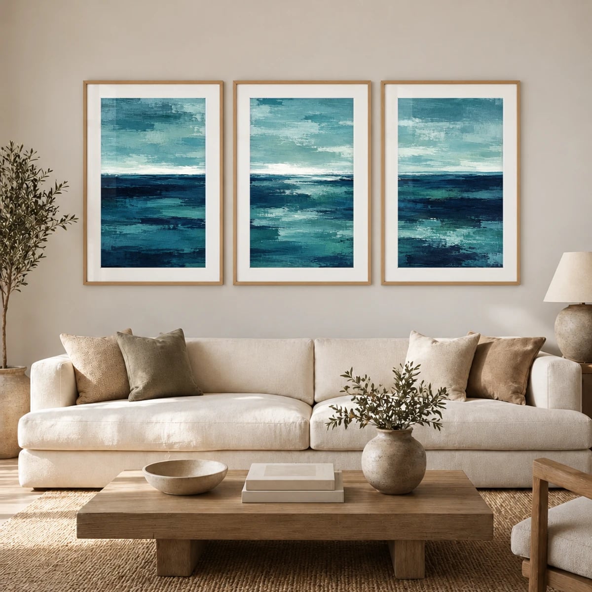 Quadro Mar Serene ao Entardecer