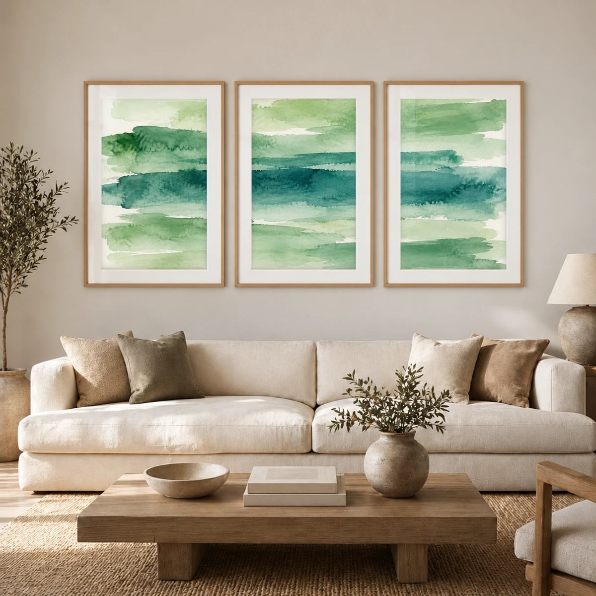 Quadro Mar Tranquilo em Verde e Azul