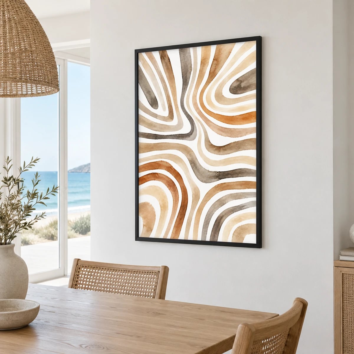 Quadro Formas Orgânicas em Tons Terrosos