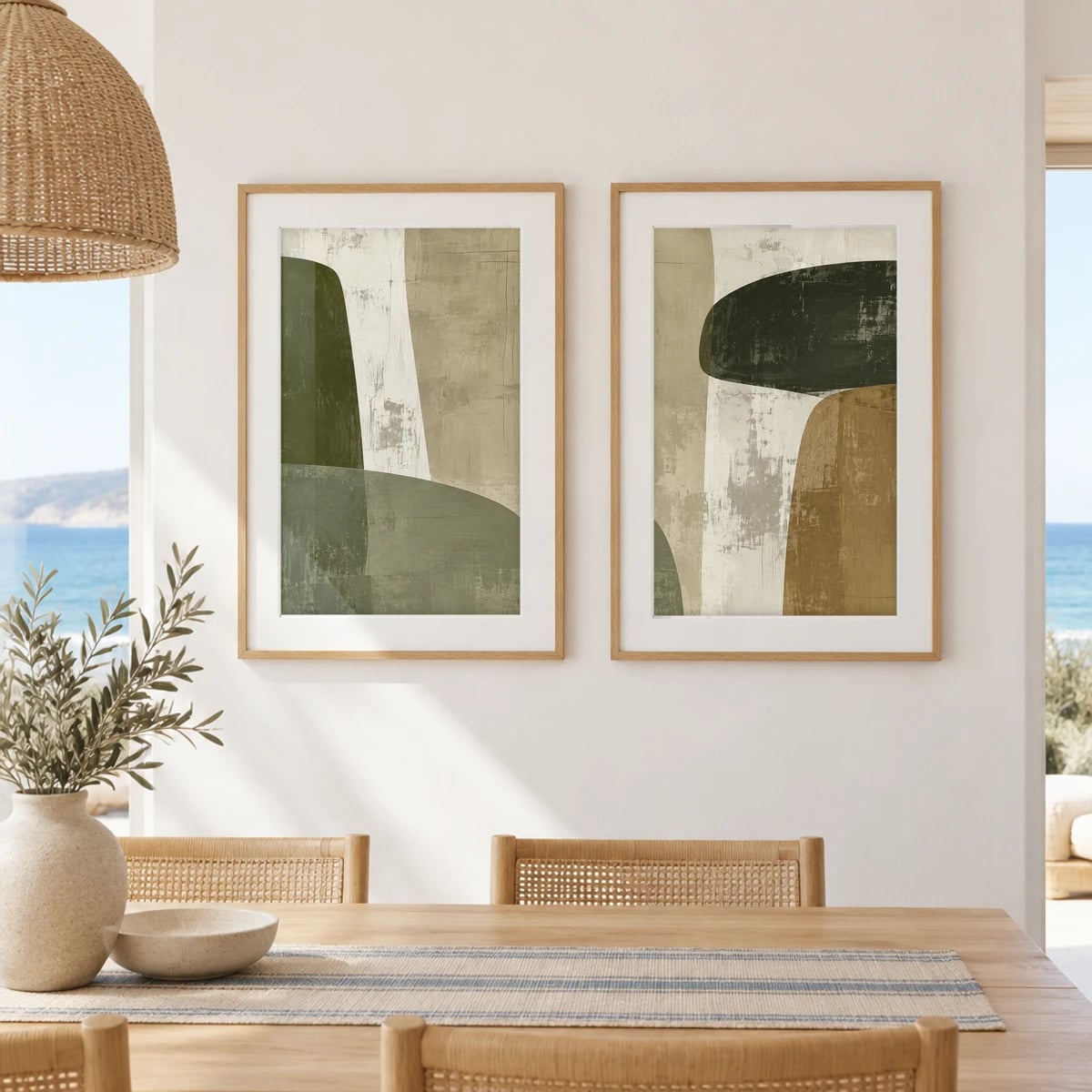Quadro Interseções Orgânicas em Tons Terrosos