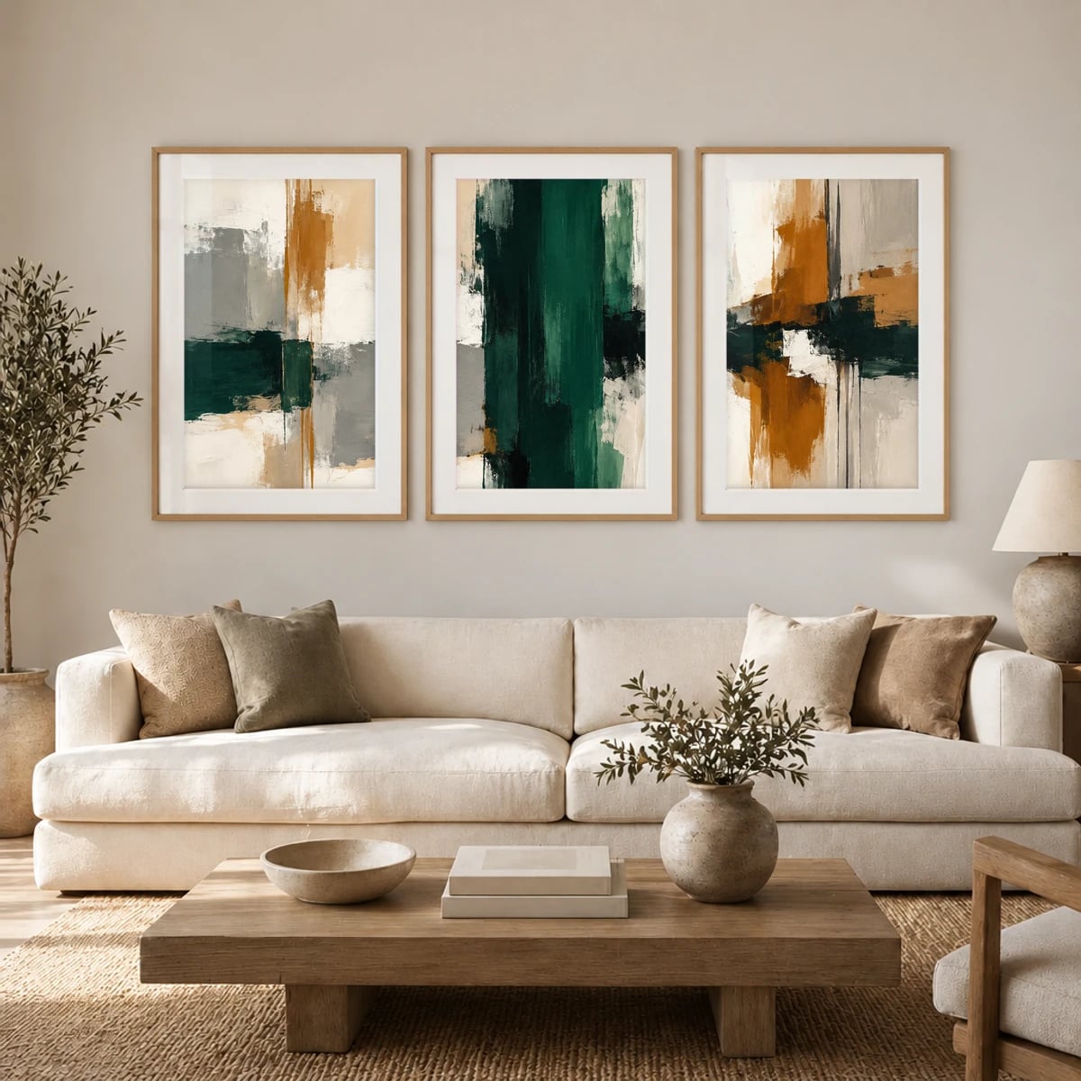 Quadro Formas Abstratas em Tons Terrosos