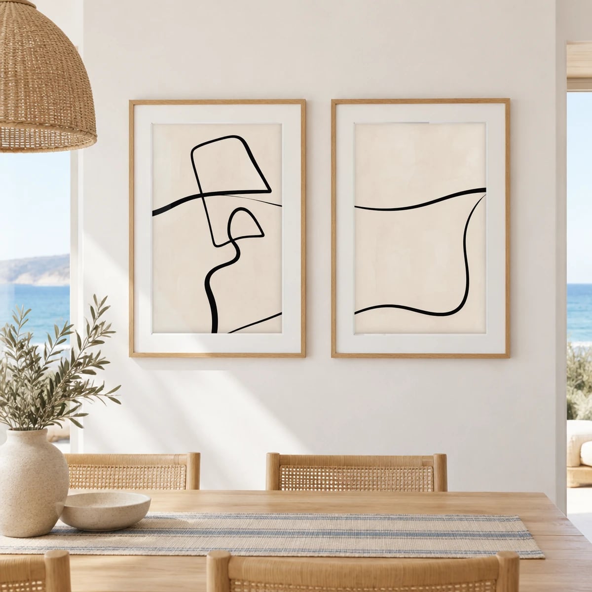Duo · Com vidro · passe-partout · Carvalho · frontal · vertical · cena 1:1 (studio f6ac5287)